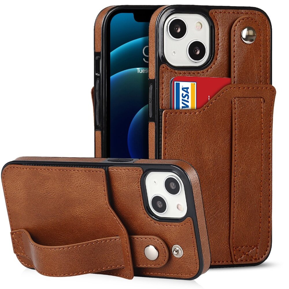 iPhone 13 mini  PU Leather Wallet Case with Card Slot | Magnetic Clasp | Kick